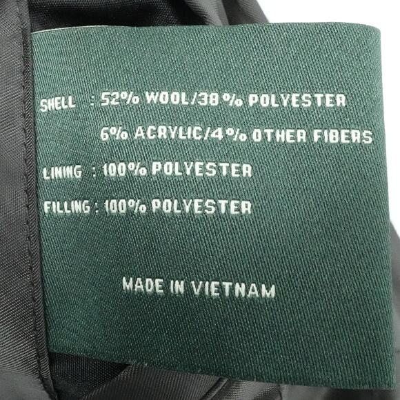 Lauren Ralph Lauren Car Coat Mens 58R Charcoal Wool Blend Quilted Lined Zip Bib - Picture 15 of 15